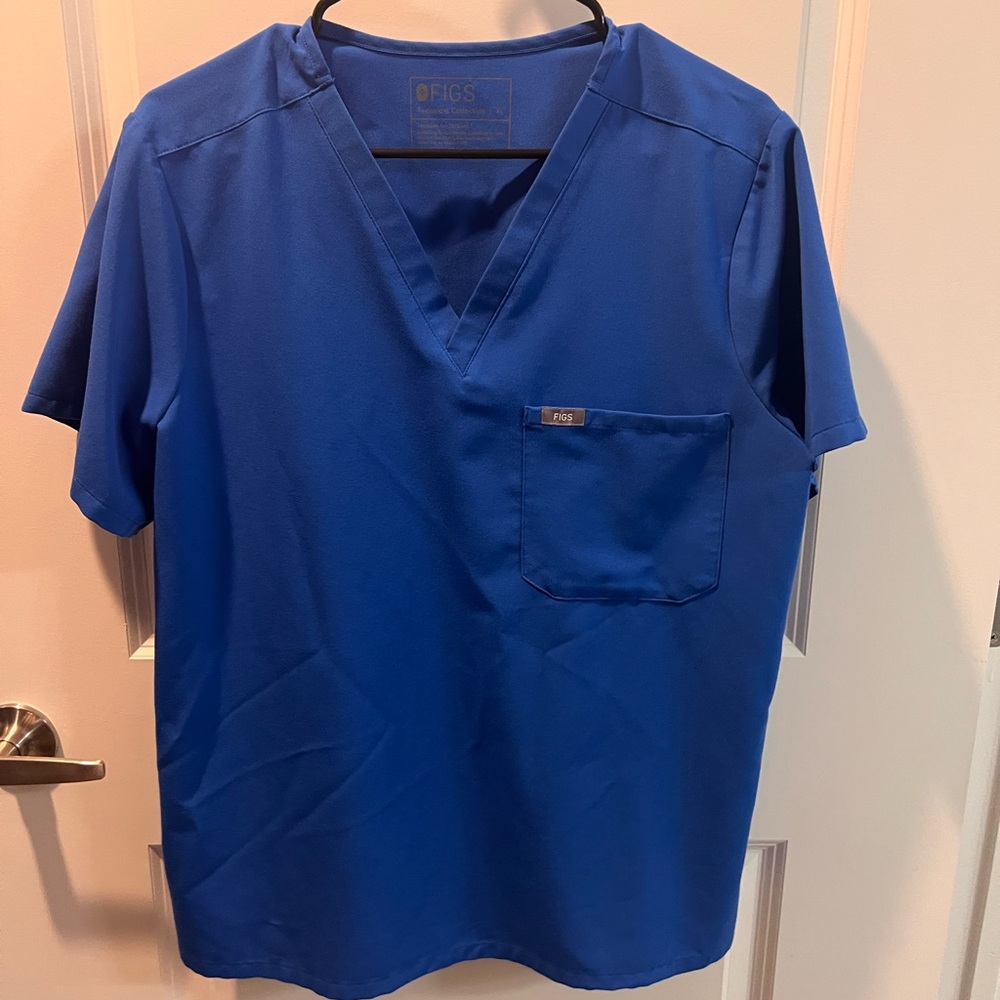 Figs Men's Royal Blue Scrub Top